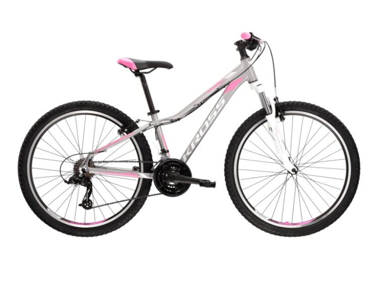 Bicicleta dama mtb cross country KROSS LEA 2.0 26 SR ARGINTIU
