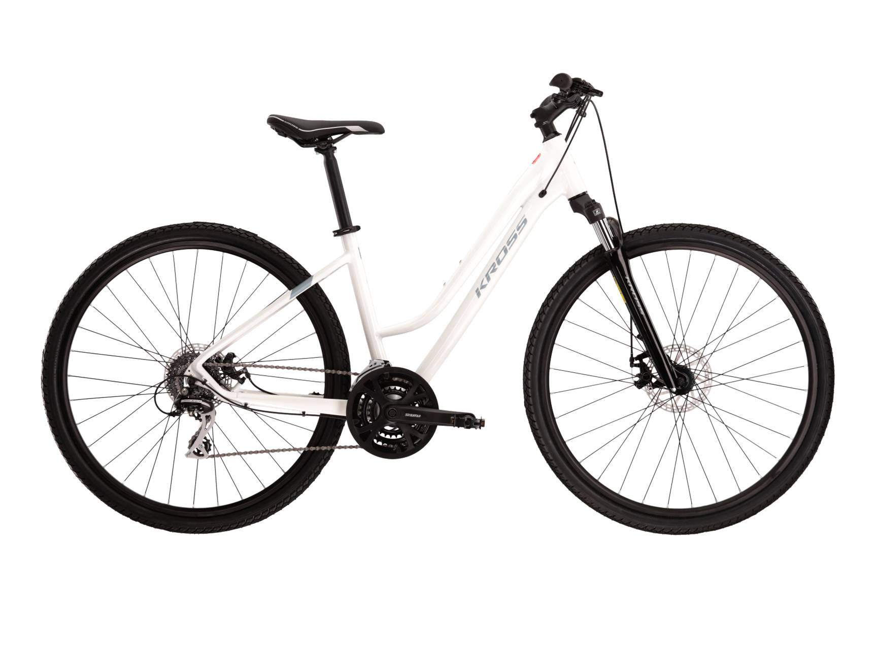 Bicicleta dama de oras KROSS EVADO 3.0 Lady White 2024