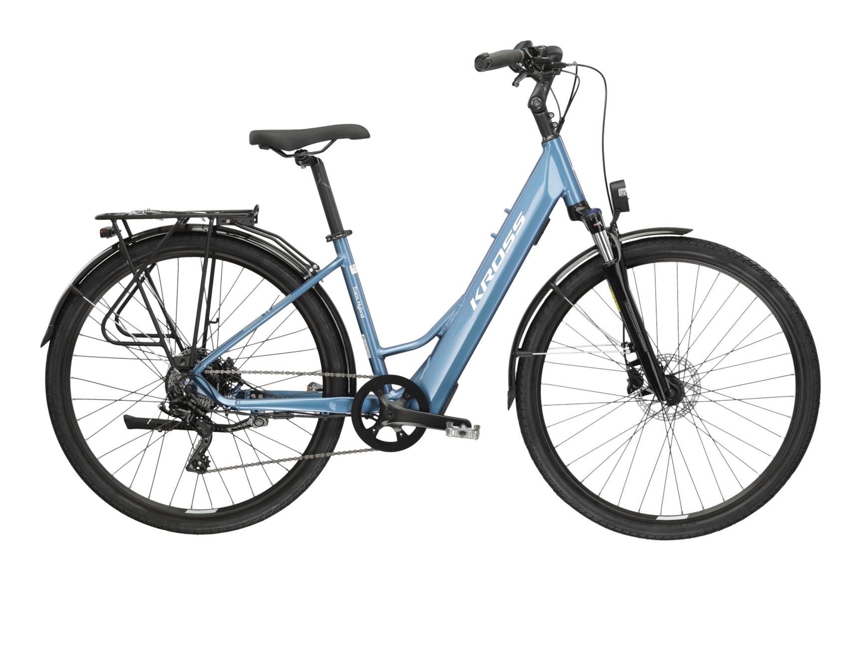 Bicicleta electrica de trekking KROSS TRANS HYBRID 1.0 LS Blue 2024