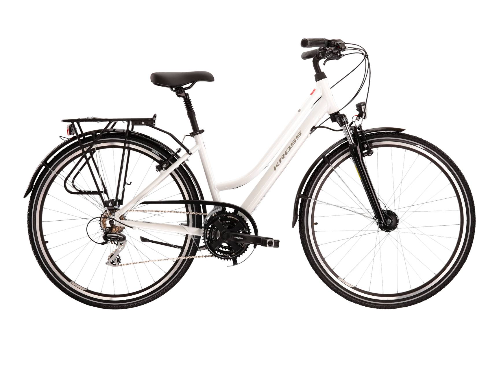 Bicicleta dama de trekking KROSS TRANS 3.0 Lady White 2024