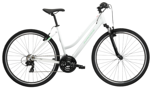Bicicleta dama de oras KROSS EVADO 1.0 Lady White 2024