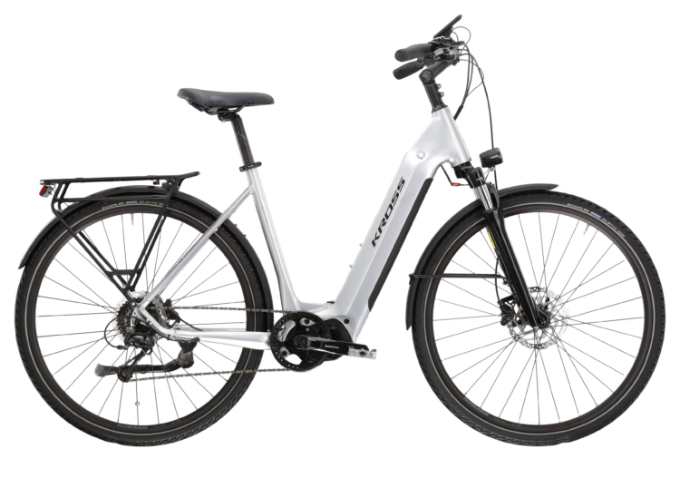 Bicicleta electrica de trekking KROSS TRANS HYBRID 5.0 LS Silver 2024