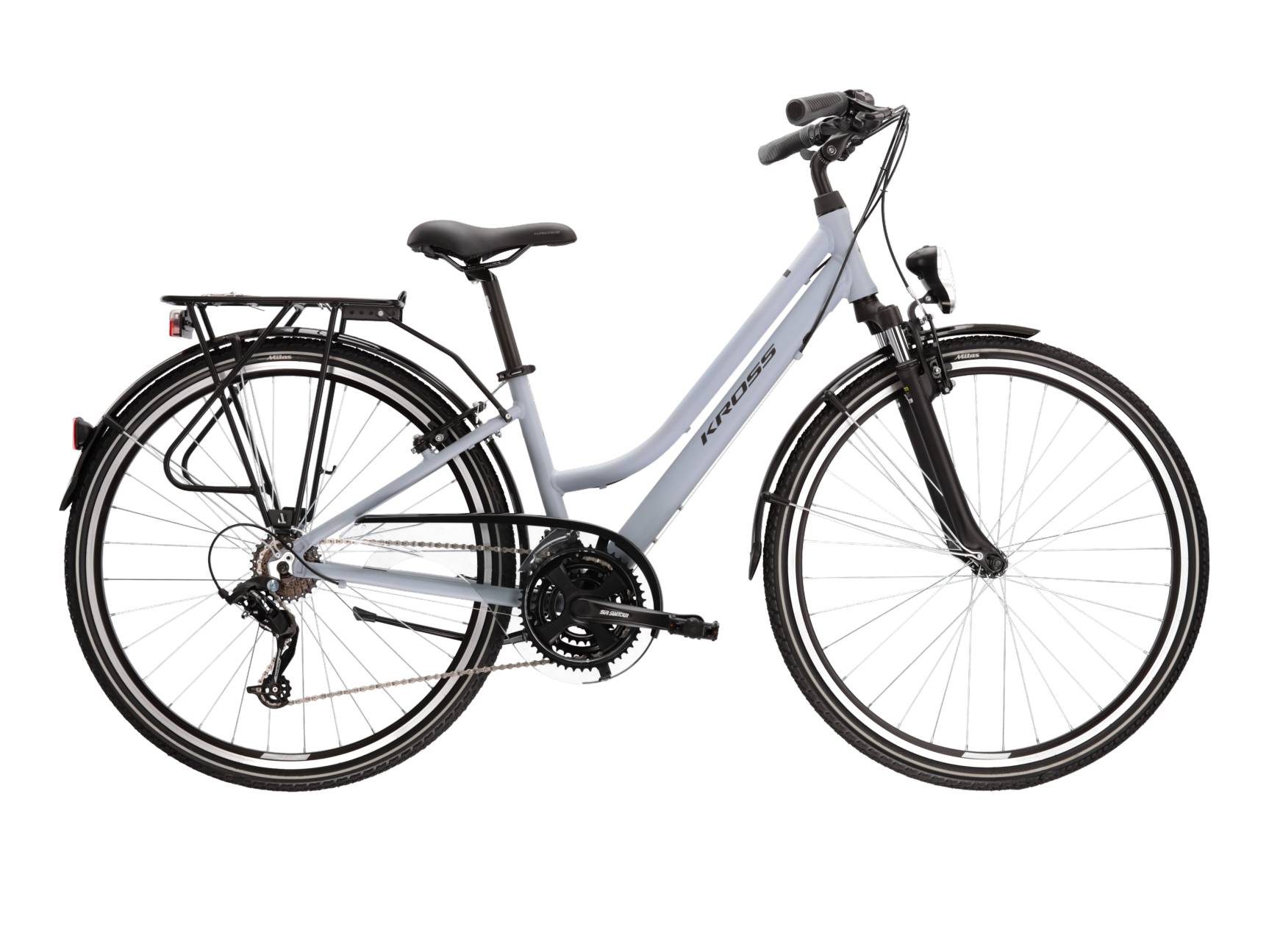 Bicicleta dama de trekking KROSS TRANS 5.0 Lady Pearl 2024