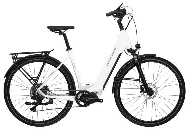 Bicicleta electrica de trekking KROSS TRANS HYBRID 5.0 LS White 2024
