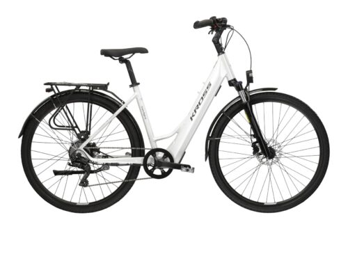 Bicicleta electrica de trekking KROSS TRANS HYBRID 1.0 LS Pearl 2025