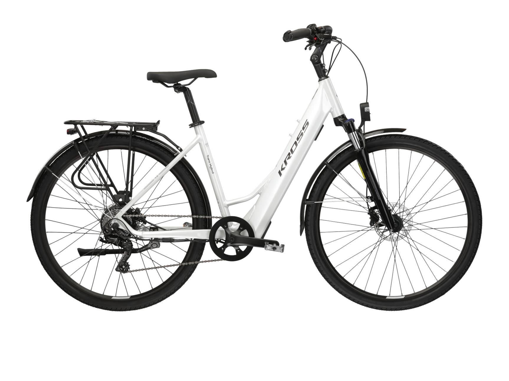 Bicicleta electrica de trekking KROSS TRANS HYBRID 1.0 LS Pearl 2025