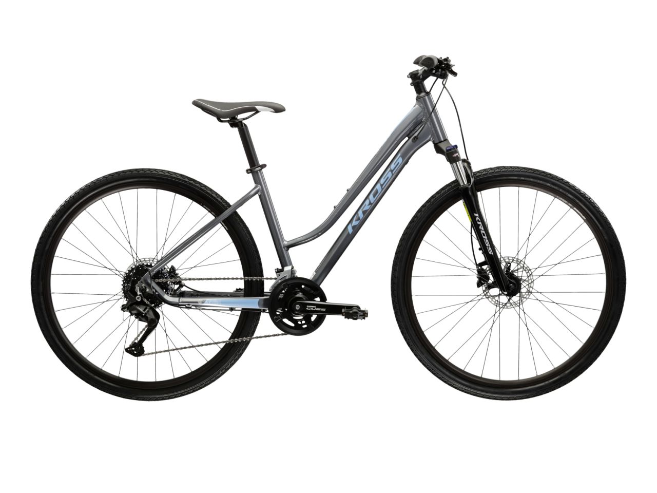 Bicicleta dama de oras KROSS EVADO 5.0 Lady Gray 2025